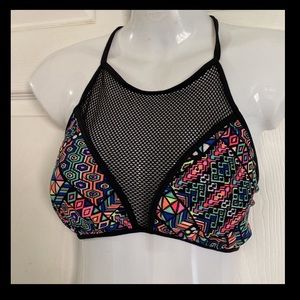 Summer Colorful Halter bikini top w/ mesh insert!!!  Size XL